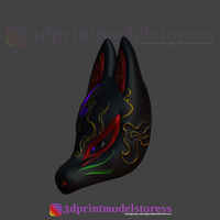 Japanese Fox Mask Demon Kitsune Cosplay Costume Helmet  - Thumbnail 3