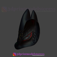 Japanese Fox Mask Demon Kitsune Cosplay Costume Helmet  - Thumbnail 4