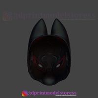 Japanese Fox Mask Demon Kitsune Cosplay Costume Helmet  - Thumbnail 5