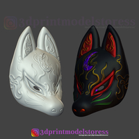 Japanese Fox Mask Demon Kitsune Cosplay Costume Helmet  - Thumbnail 7