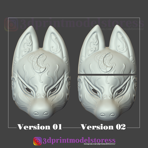 Japanese Fox Mask Demon Kitsune Cosplay Costume Helmet  3D Print 269966