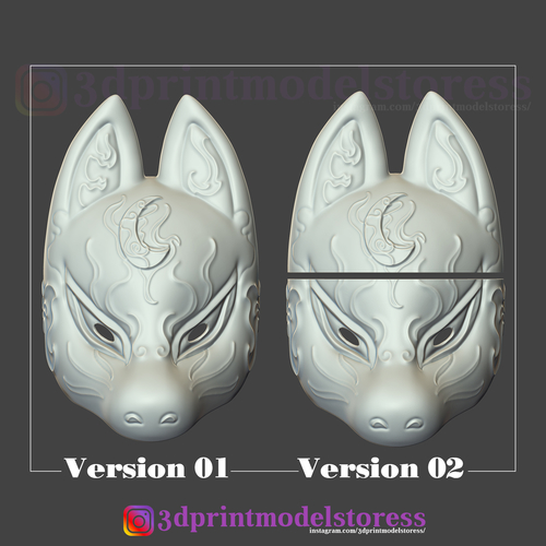 Japanese Fox Mask Demon Kitsune