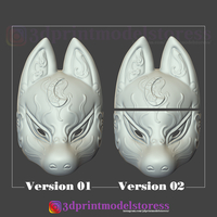 Japanese Fox Mask Demon Kitsune Cosplay Costume Helmet  - Thumbnail 8