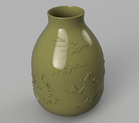 vase real witch circle pot for magic ritual for 3d-print or cnc