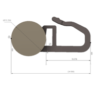 curtain hook standart model vd03 and roller 3d-print and cnc - Thumbnail 1