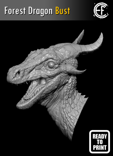 Forest Dragon Bust 3D Print 270256