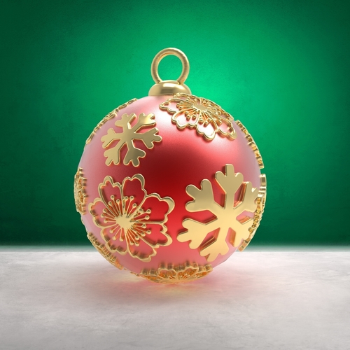 Christmas Ball - Deluxe Snowflake and Flower 3D Print 270373