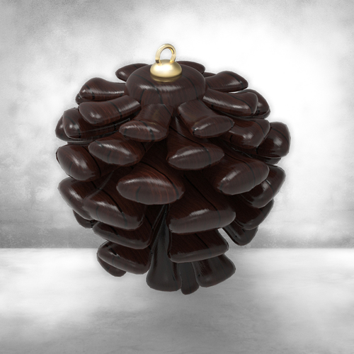 Christmas Ornament - Natural Pinecone (2 files) 3D Print 270375