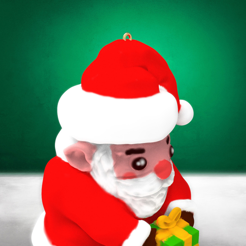Christmas Ornament - Cute Santa Claus (3 files) 3D Print 270379