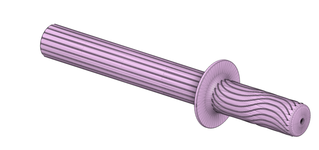 A real paddle handle d32 for a rowing boat for 3d print cnc 3D Print 270445