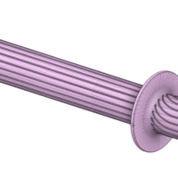 A real paddle handle d32 for a rowing boat for 3d print cnc - Thumbnail 3