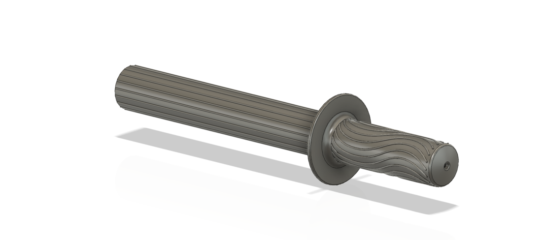 A real paddle handle d32 for a rowing boat for 3d print cnc