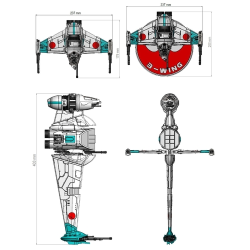 STAR WARS B-WING – DETAILED & PRINTABLE – WITH INSTRUCTIONS 3D Print 270704