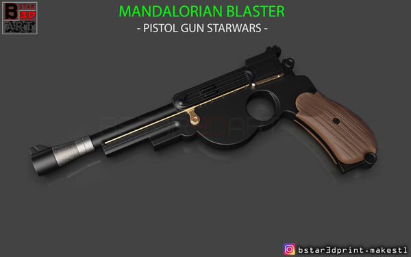 Mandalorian Blaster -  Pistol Gun - Mandalorian Star Wars  2019 
