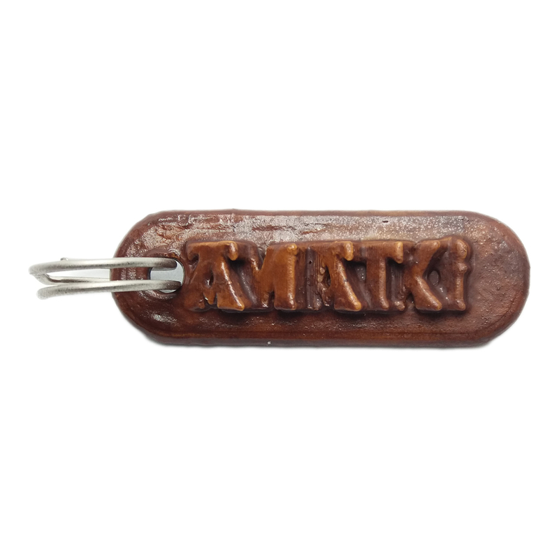 AMATXI Personalized keychain embossed letters