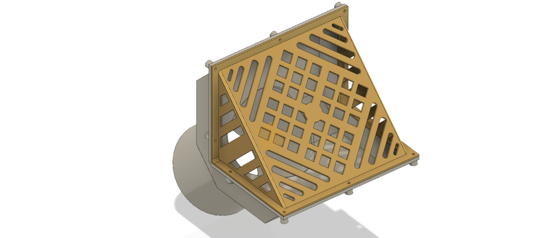 Rainwater roof Parapet Drain w Grade L Grating  trap 3D Print 270797
