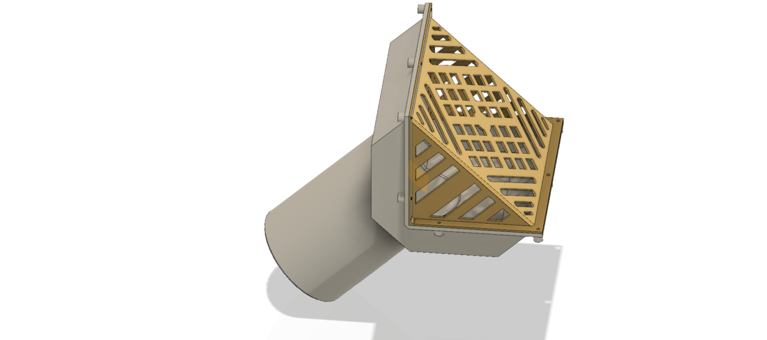 Rainwater roof Parapet Drain w Grade L Grating  trap 3D Print 270798