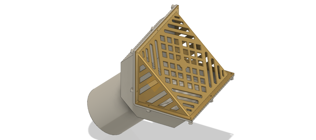 Rainwater roof Parapet Drain w Grade L Grating  trap 3D Print 270800