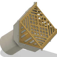Small Rainwater roof Parapet Drain w Grade L Grating  trap 3D Printing 270800