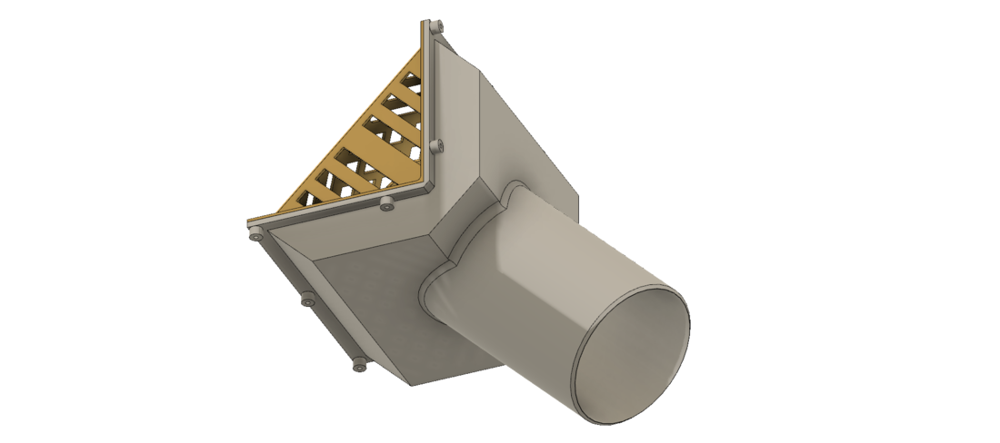 Rainwater roof Parapet Drain w Grade L Grating  trap 3D Print 270802