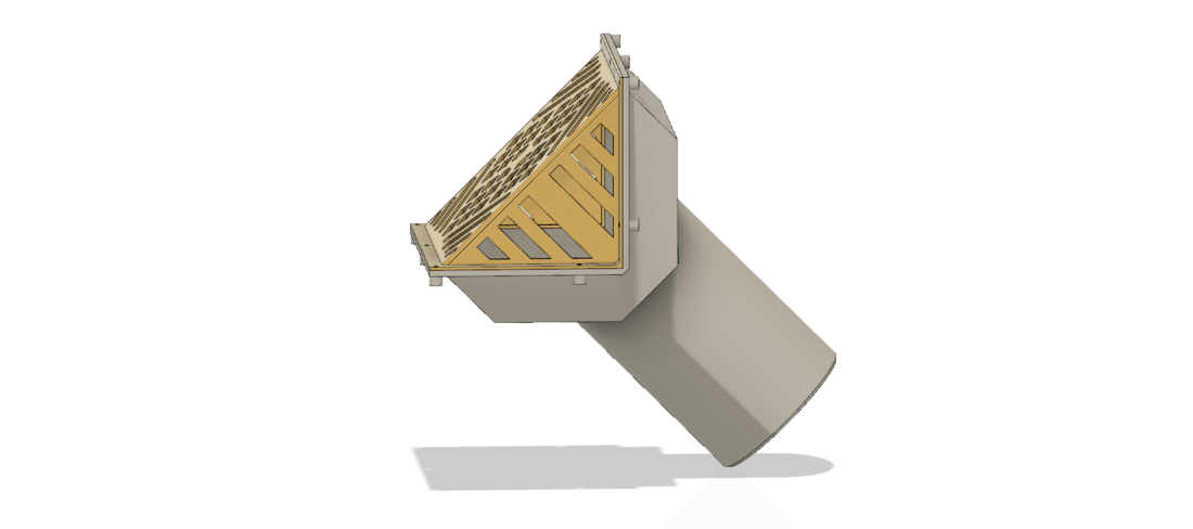Rainwater roof Parapet Drain w Grade L Grating  trap 3D Print 270806
