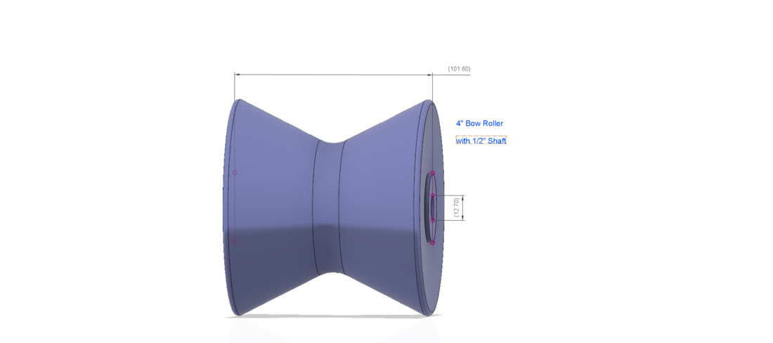 BOAT MARINE TRAILER 4 inch ROLLER STOP for 3d print and cnc  3D Print 270855