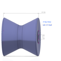 BOAT MARINE TRAILER 4 inch ROLLER STOP for 3d print and cnc  - Thumbnail 2