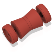 4 inch boat trailer bow roller kit with bells v07 3d print - Thumbnail 2