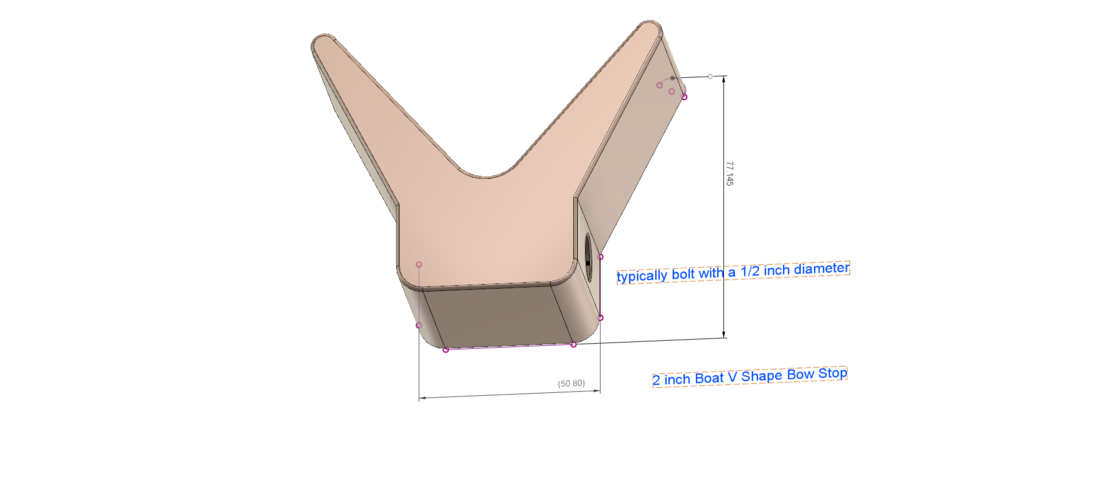 Bow stop yacht roller boat trailer 2 Inch for 3d print cnc  3D Print 270916