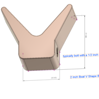 Bow stop yacht roller boat trailer 2 Inch for 3d print cnc  - Thumbnail 1