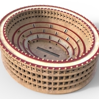 Amphitheatre of El Jem 238 AD (Tunisian Colosseum) - Restituion - Thumbnail 3