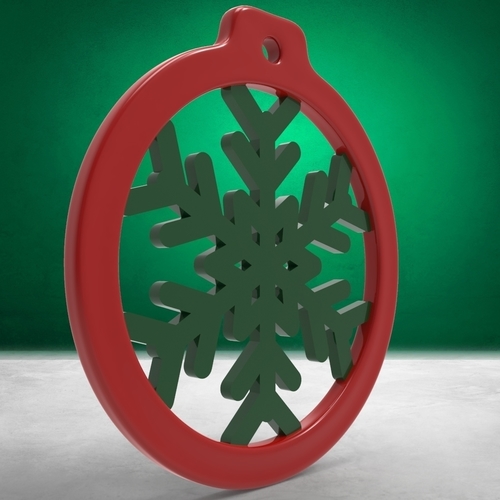 Christmas Ball - Ring with Snowflake 3D Print 271082