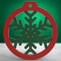 Small Christmas Ball - Ring with Snowflake 3D Printing 271083