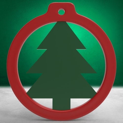 Christmas Ball - Ring with Christmas Tree 3D Print 271086