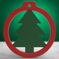 Small Christmas Ball - Ring with Christmas Tree 3D Printing 271086