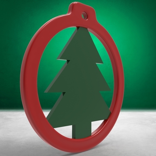 Christmas Ball - Ring with Christmas Tree 3D Print 271087