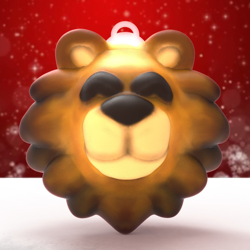 Christmas Ball - Christmas Lion 3D Print 271104