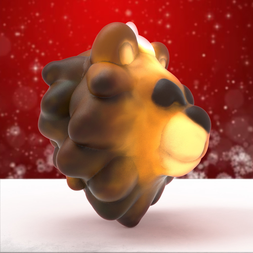Christmas Ball - Christmas Lion 3D Print 271105
