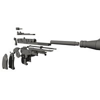 THE MANDALORIAN / DELUXE BLASTER 3D MODEL KIT W DISPLAY BASE - Thumbnail 6
