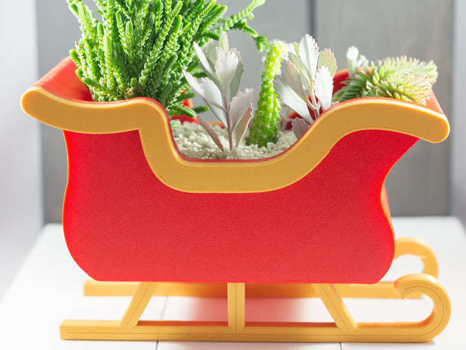 Christmas Sleigh Decor/Planter 3D Print 271236