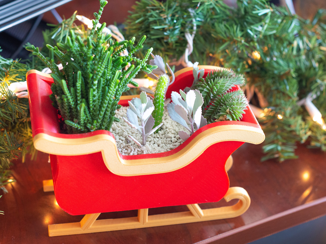 Christmas Sleigh Decor/Planter 3D Print 271238