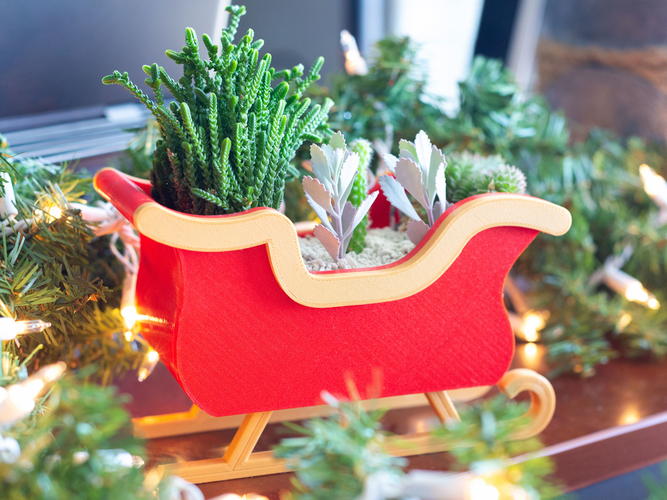 Christmas Sleigh Decor/Planter 3D Print 271239