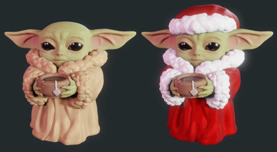 Baby Yoda Santa 3D Print 271258