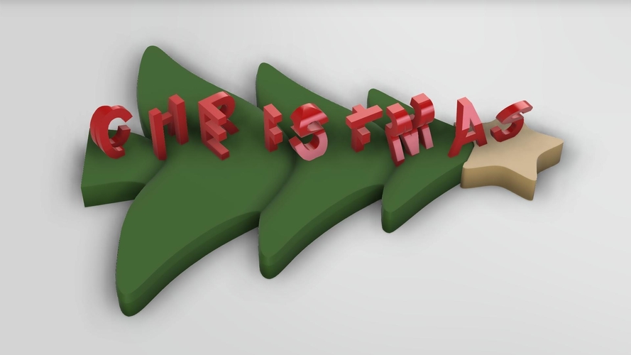 Merry Christmas Illusion Word Gift 3D Print 271533