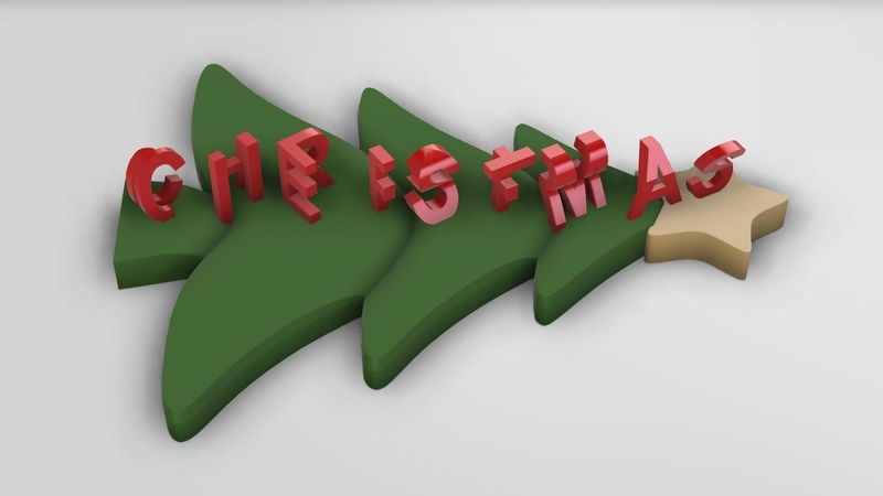 Merry Christmas Illusion Word Gift