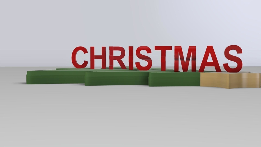 Merry Christmas Illusion Word Gift 3D Print 271534