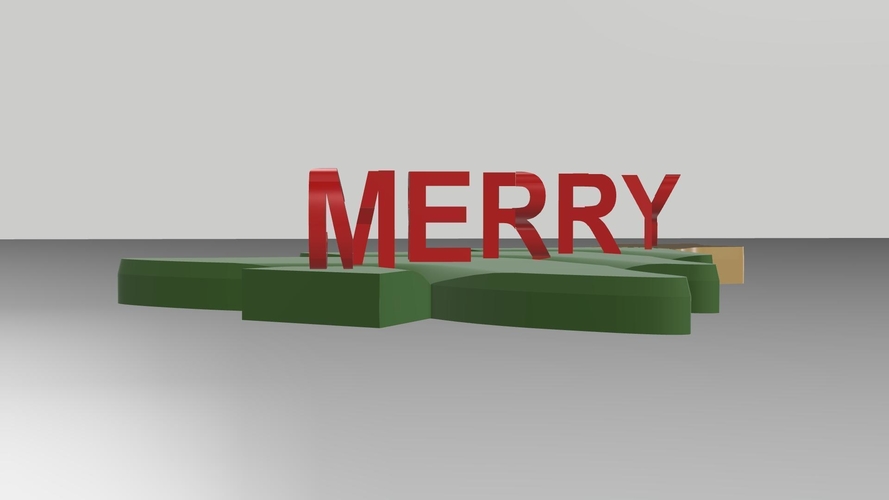 Merry Christmas Illusion Word Gift 3D Print 271535