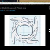 Small Beyblade Dragoon S Attack ring 3D Printing 271540