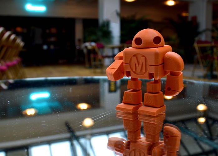Mini Maker Faire Robot Action Figure 3D Print 2716