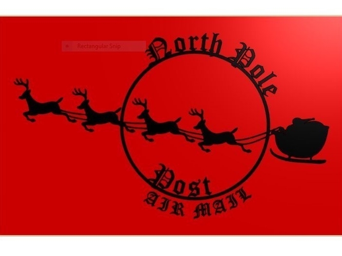 Santa Stamp - North Pole Air Mail 3D Print 271654